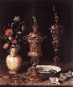 Clara Peeters Still-Life with Flowers and Goblets painting